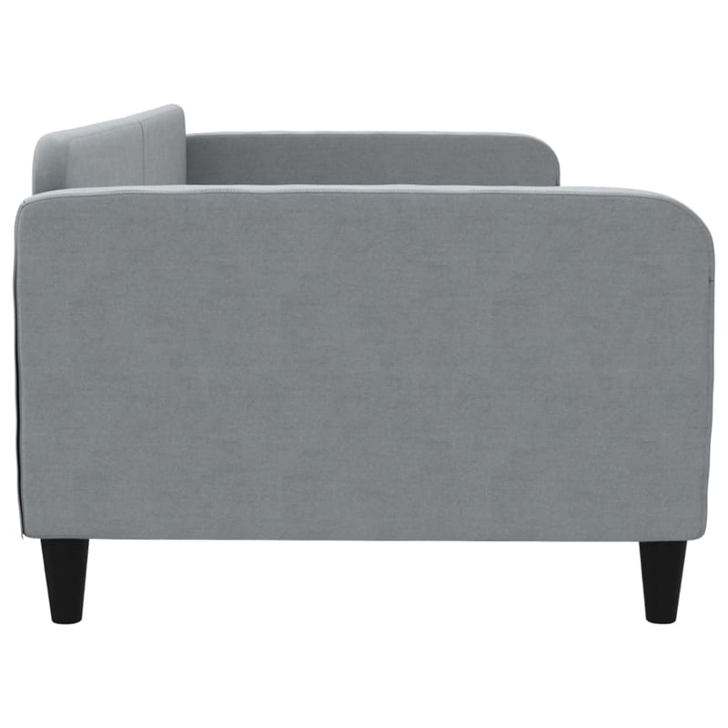 vidaXL Solid Wood Twin Day Bed in Light Grey Fabric