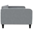 vidaXL Solid Wood Twin Day Bed in Light Grey Fabric