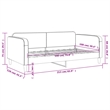 vidaXL Solid Wood Twin Day Bed in Light Grey Fabric
