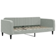 vidaXL Solid Wood Twin Day Bed in Light Grey Fabric