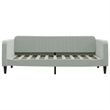 vidaXL Solid Wood Twin Day Bed in Light Grey Fabric