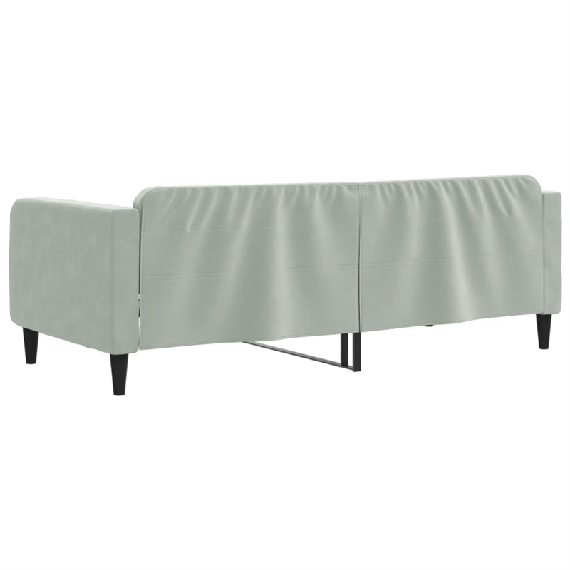 vidaXL Solid Wood Twin Day Bed in Light Grey Fabric