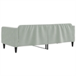 vidaXL Solid Wood Twin Day Bed in Light Grey Fabric