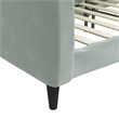 vidaXL Solid Wood Twin Day Bed in Light Grey Fabric