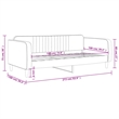 vidaXL Solid Wood Twin Day Bed in Light Grey Fabric