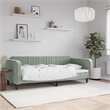 vidaXL Solid Wood Twin Day Bed in Light Grey Fabric
