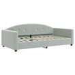 vidaXL Solid Wood Twin Day Bed in Light Grey Fabric