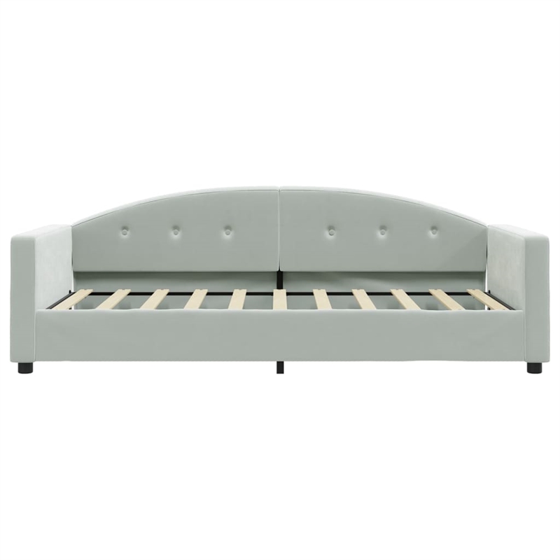 vidaXL Solid Wood Twin Day Bed in Light Grey Fabric