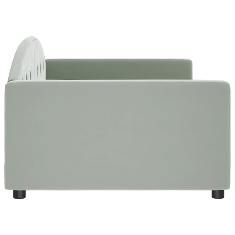 vidaXL Solid Wood Twin Day Bed in Light Grey Fabric