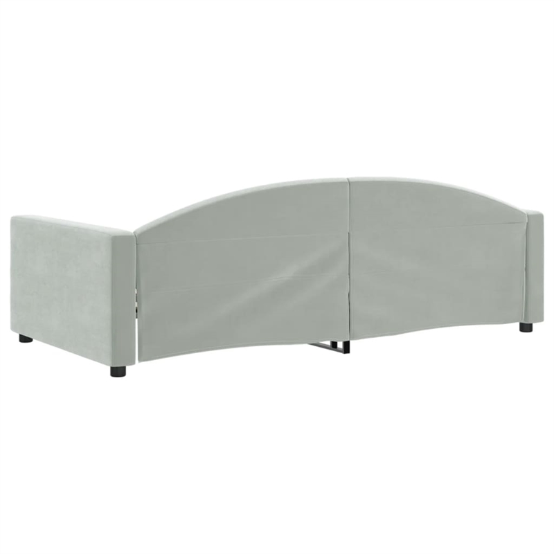 vidaXL Solid Wood Twin Day Bed in Light Grey Fabric