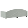 vidaXL Solid Wood Twin Day Bed in Light Grey Fabric