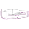 vidaXL Solid Wood Twin Day Bed in Light Grey Fabric