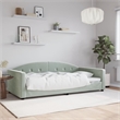 vidaXL Solid Wood Twin Day Bed in Light Grey Fabric