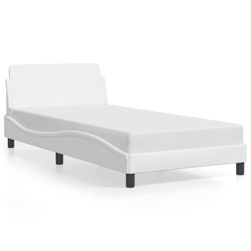 vidaXL Engineered wood Twin Bed Frame in Black and White