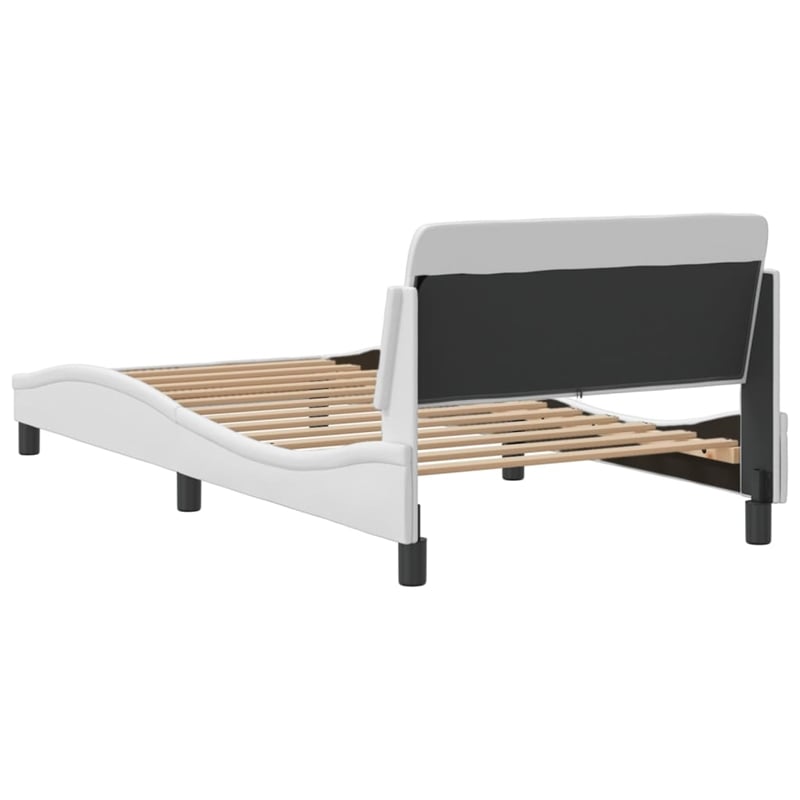vidaXL Engineered wood Twin Bed Frame in Black and White