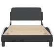 vidaXL Engineered wood Twin Bed Frame in Black and White