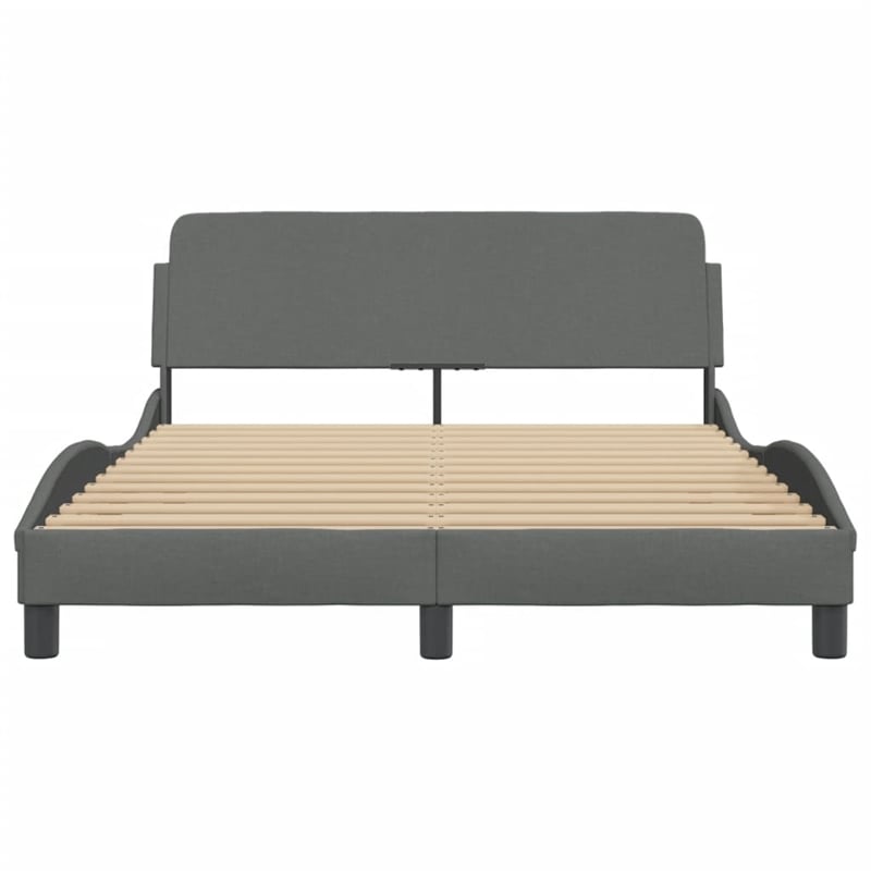 vidaXL Solid Pine Wood Bed Frame in Dark Gray