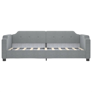 vidaXL Solid Wood Twin Day Bed in Light Grey Fabric