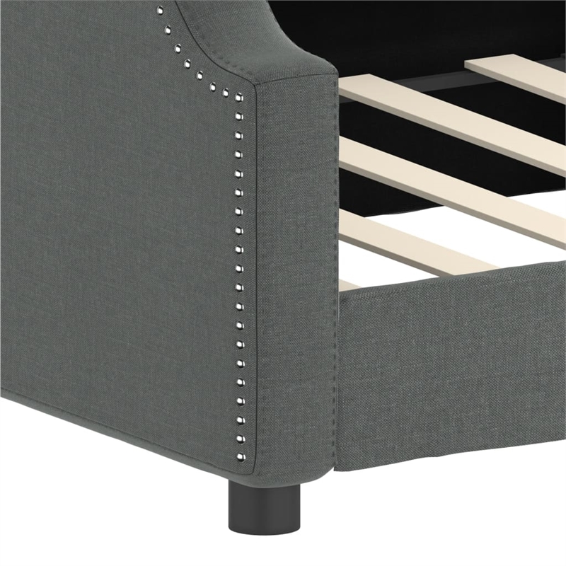 vidaXL Solid Wood Twin Day Bed Frame in Dark Grey