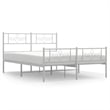 vidaXL Powder-Coated Steel Queen/Double Bed Frame in White