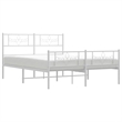 vidaXL Powder-Coated Steel Queen/Double Bed Frame in White