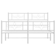 vidaXL Powder-Coated Steel Queen/Double Bed Frame in White