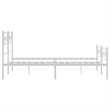 vidaXL Powder-Coated Steel Queen/Double Bed Frame in White