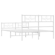 vidaXL Powder-Coated Steel Queen/Double Bed Frame in White