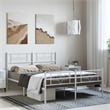 vidaXL Powder-Coated Steel Queen/Double Bed Frame in White