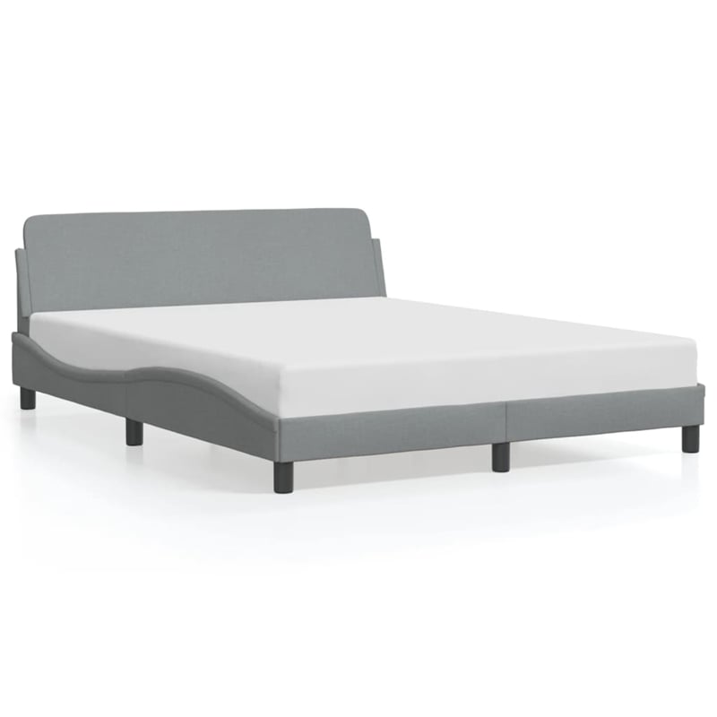 vidaXL Queen Engineered Wood Bed Frame in Light Grey