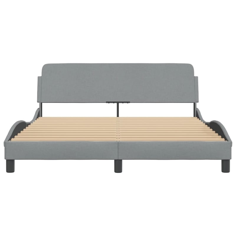 vidaXL Queen Engineered Wood Bed Frame in Light Grey