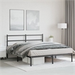 vidaXL Rectangular Powder-Coated Steel King Bed Frame in Black