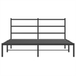 vidaXL Rectangular Powder-Coated Steel King Bed Frame in Black