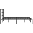 vidaXL Rectangular Powder-Coated Steel King Bed Frame in Black