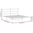 vidaXL Rectangular Powder-Coated Steel King Bed Frame in Black