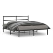 vidaXL Rectangular Powder-Coated Steel King Bed Frame in Black