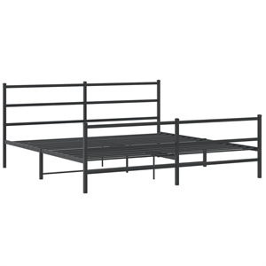 vidaXL 76 x 79.9 Steel Powder-Coated Bed Frame in Black