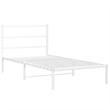 vidaXL Rectangular Powder-Coated Steel Twin Bed Frame in White