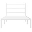 vidaXL Rectangular Powder-Coated Steel Twin Bed Frame in White