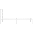 vidaXL Rectangular Powder-Coated Steel Twin Bed Frame in White