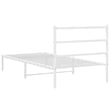 vidaXL Rectangular Powder-Coated Steel Twin Bed Frame in White