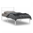 vidaXL Rectangular Powder-Coated Steel Twin Bed Frame in White