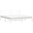 vidaXL Rectangular Powder-Coated Steel Full Bed Frame in White