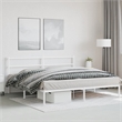 vidaXL Rectangular Powder-Coated Steel Full Bed Frame in White