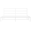 vidaXL Rectangular Powder-Coated Steel Full Bed Frame in White