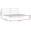 vidaXL Rectangular Powder-Coated Steel Full Bed Frame in White