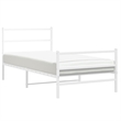 vidaXL Rectangular Modern Steel Twin Bed Frame Bed Frame in White