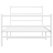 vidaXL Rectangular Modern Steel Twin Bed Frame Bed Frame in White
