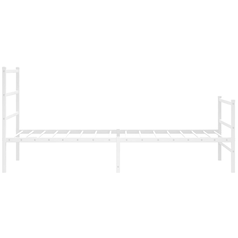 vidaXL Rectangular Modern Steel Twin Bed Frame Bed Frame in White