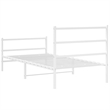 vidaXL Rectangular Modern Steel Twin Bed Frame Bed Frame in White